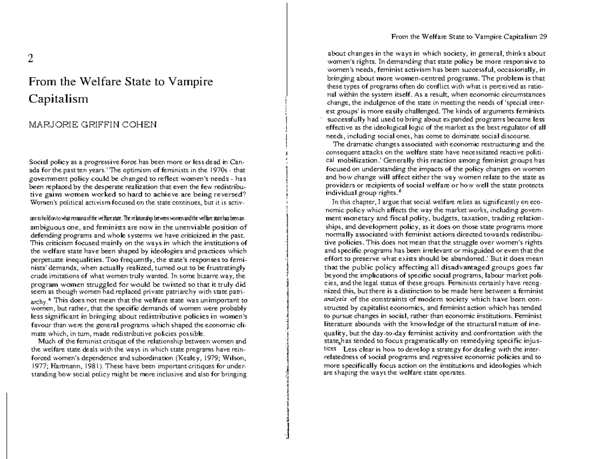 HSCI 308 Final Exam Notes: From Welfare State to Vampire Capitalism ...