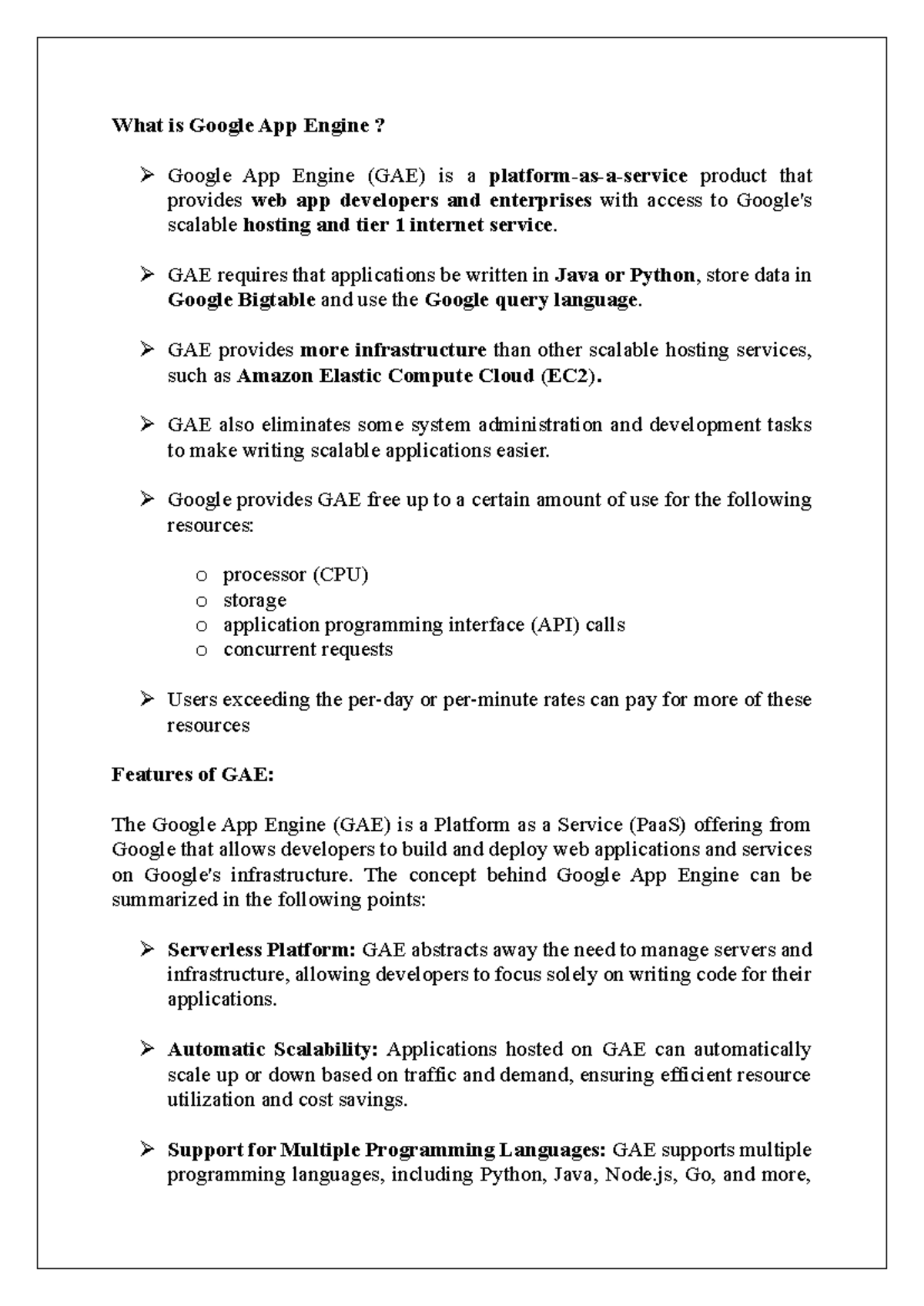 Google App Engine - GAE requires that applications be written in Java ...