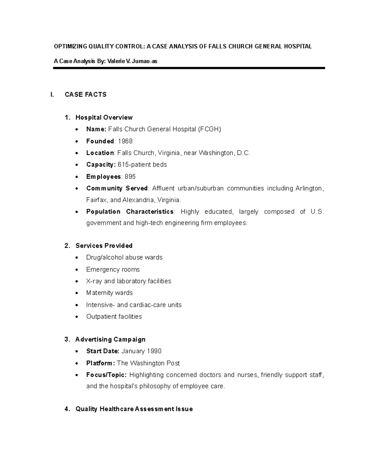 Optimizing Quality Control in Healthcare: FCGH Case Study Analysis ...