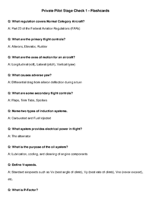 Private Pilot Stage Check Comprehensive Guide for Student Pilots ...