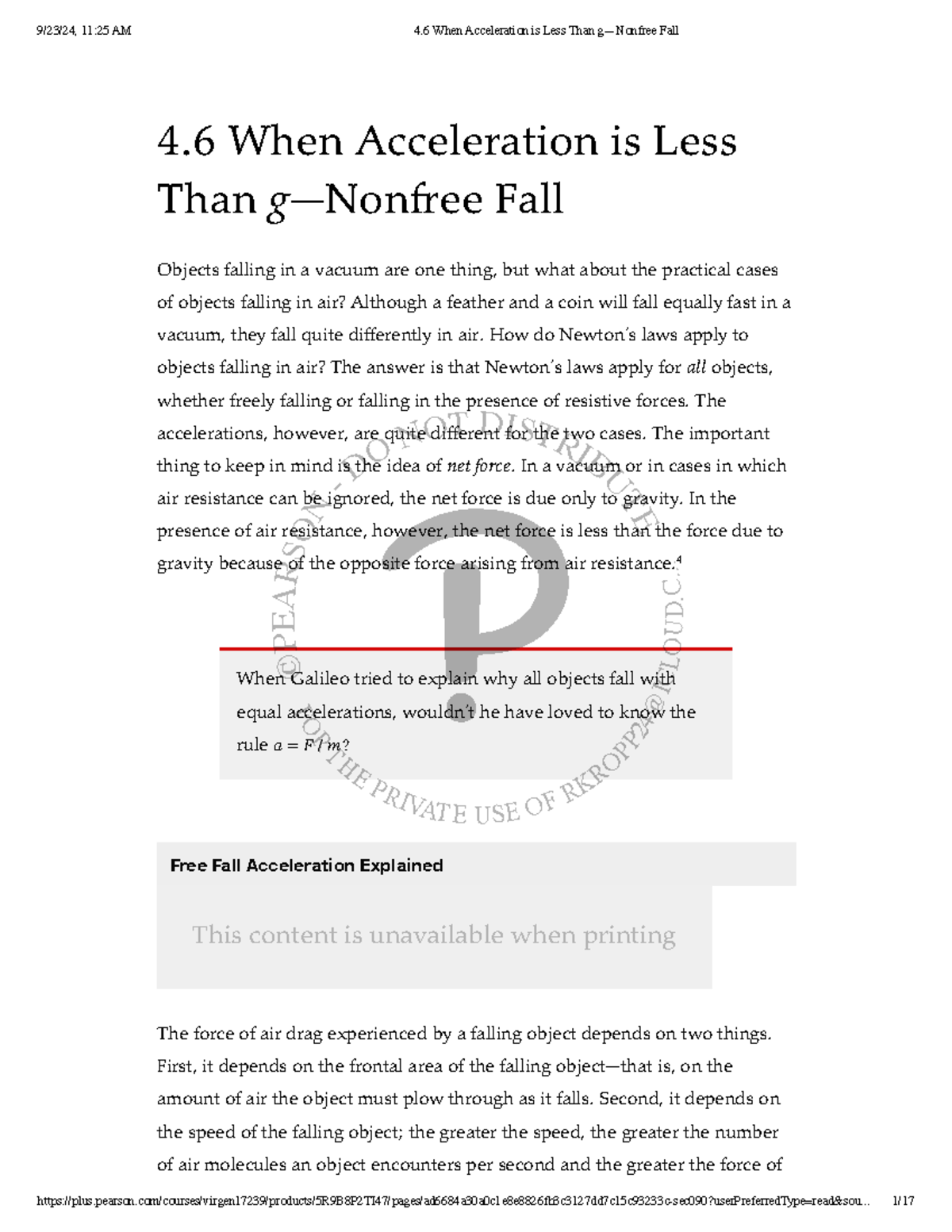 When Acceleration is Less Than g: Understanding Nonfree Fall Dynamics ...