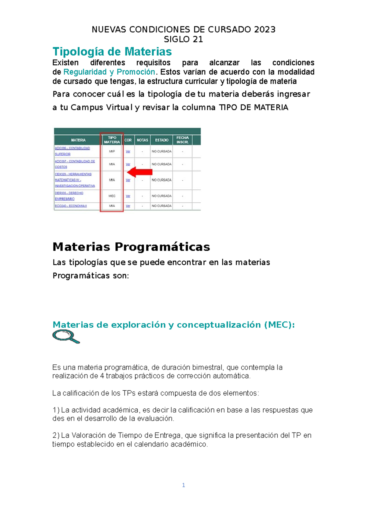 Condiciones de Cursado 2023 - Siglo 21: Requisitos y Promoción - Studocu