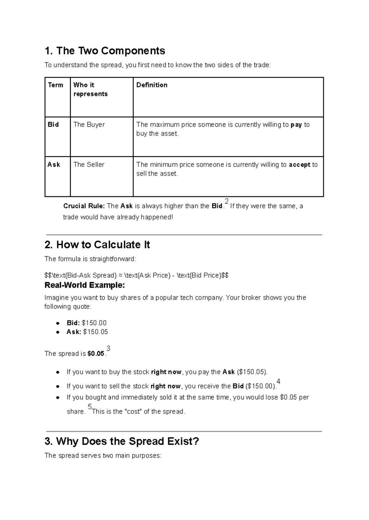 Bid-Ask Spread Explained: Key Components and Calculations - Studeersnel