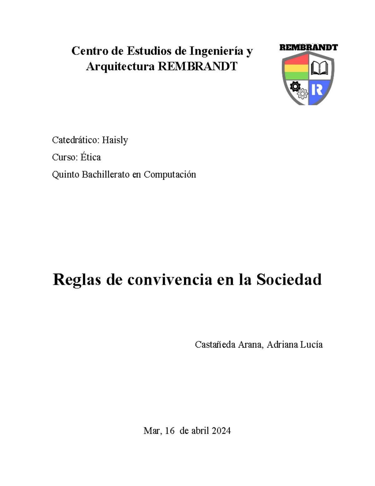 Normas de Convivencia en la Sociedad para Ética, Quinto Bachillerato ...