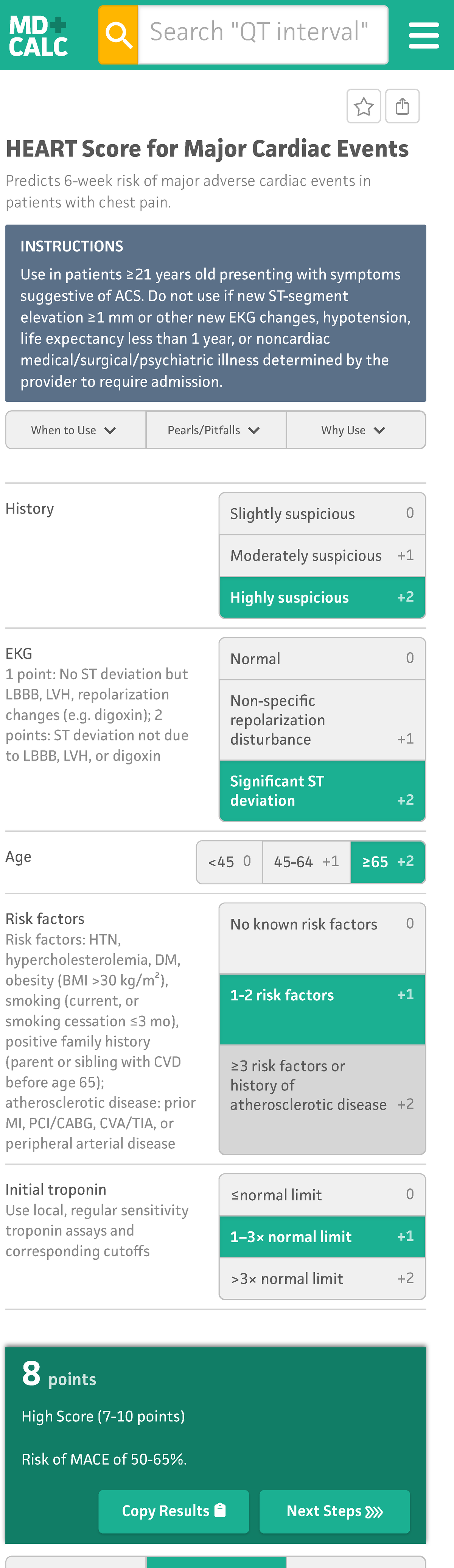 HEART Score for Major Cardiac Events: Risk Assessment Guide - Studocu