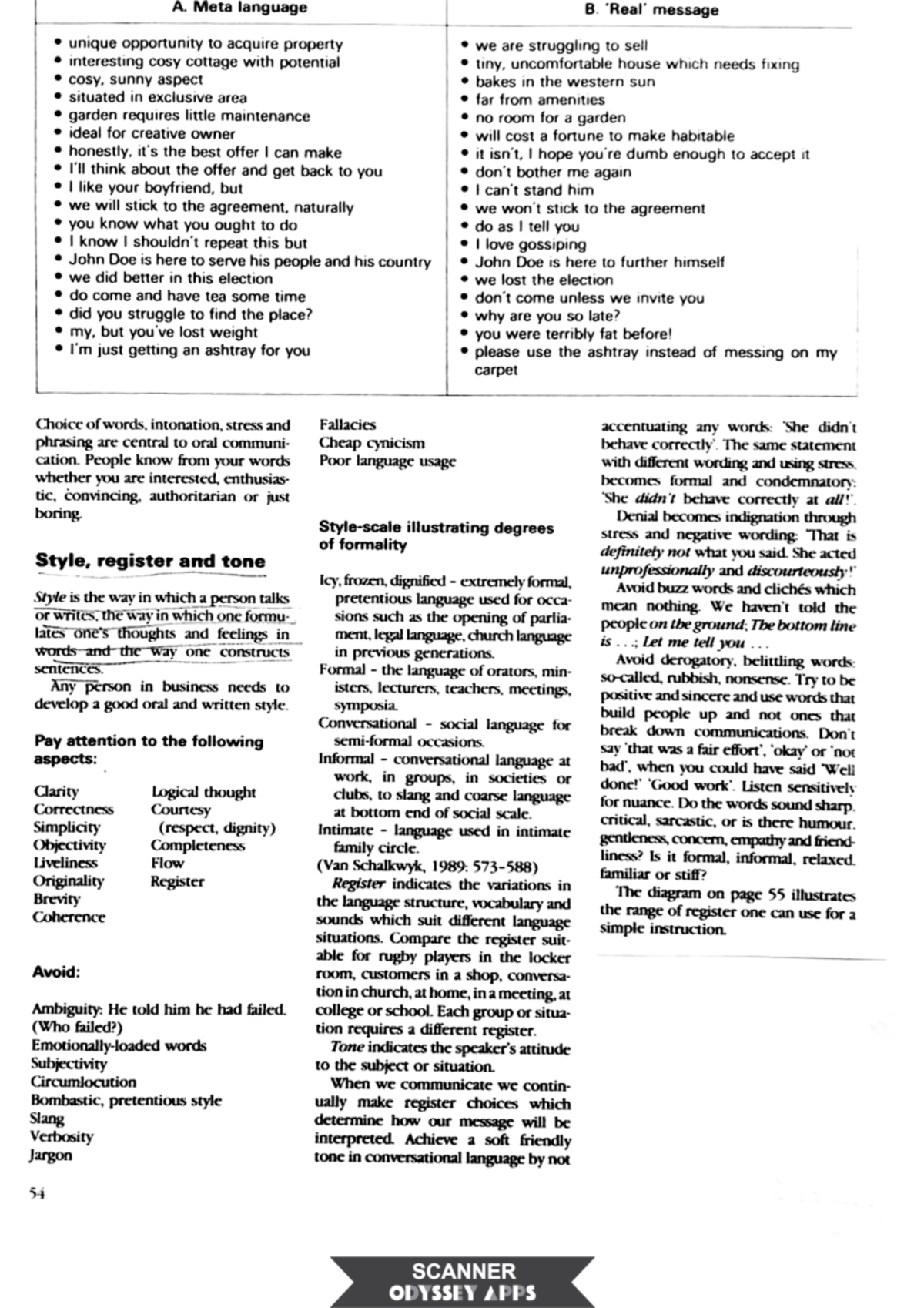 Style register tone 1 - lecture notes for DPFP20 students - A. Meta ...