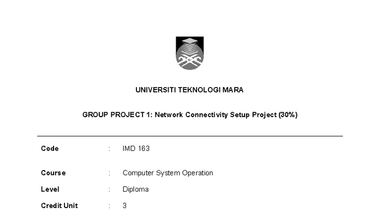 IMD 163 Group Project 1: Computer Lab Network Setup Proposal - Studocu