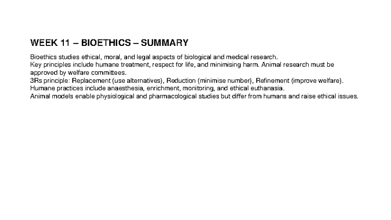 WEEK 11 BIOETHICS WORKSHEETS & SUMMARY - Studocu