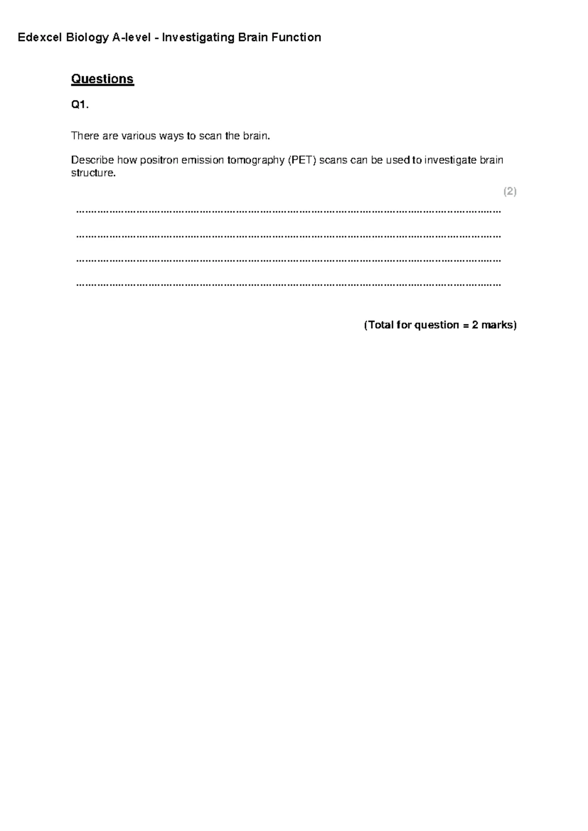 Neuroscience 101: Synaptic Transmission Study Questions and Answers ...