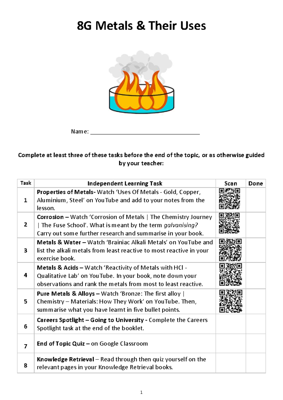 8G Metals and Their Uses: Comprehensive Study Guide - Studocu