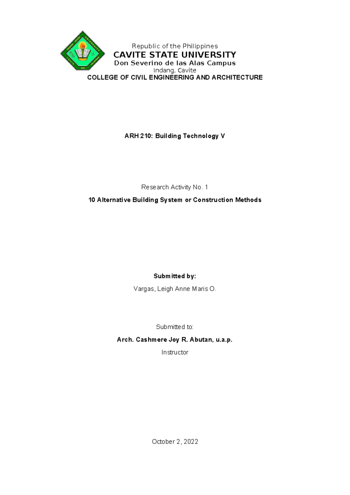 ARH 210: 10 Alternative Building Systems for Construction Methods - Studocu