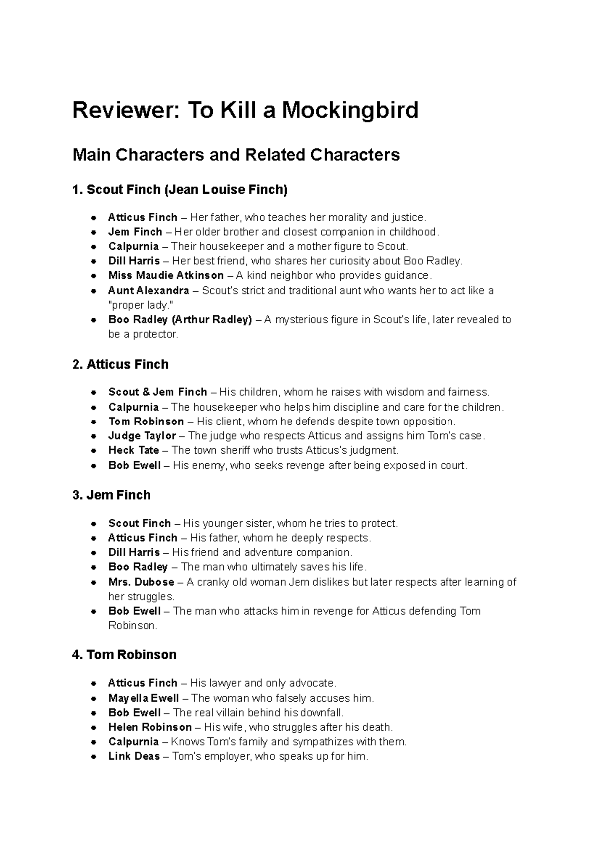 Reviewer To Kill a Mockingbird Scout Finch (Jean Louise Finch