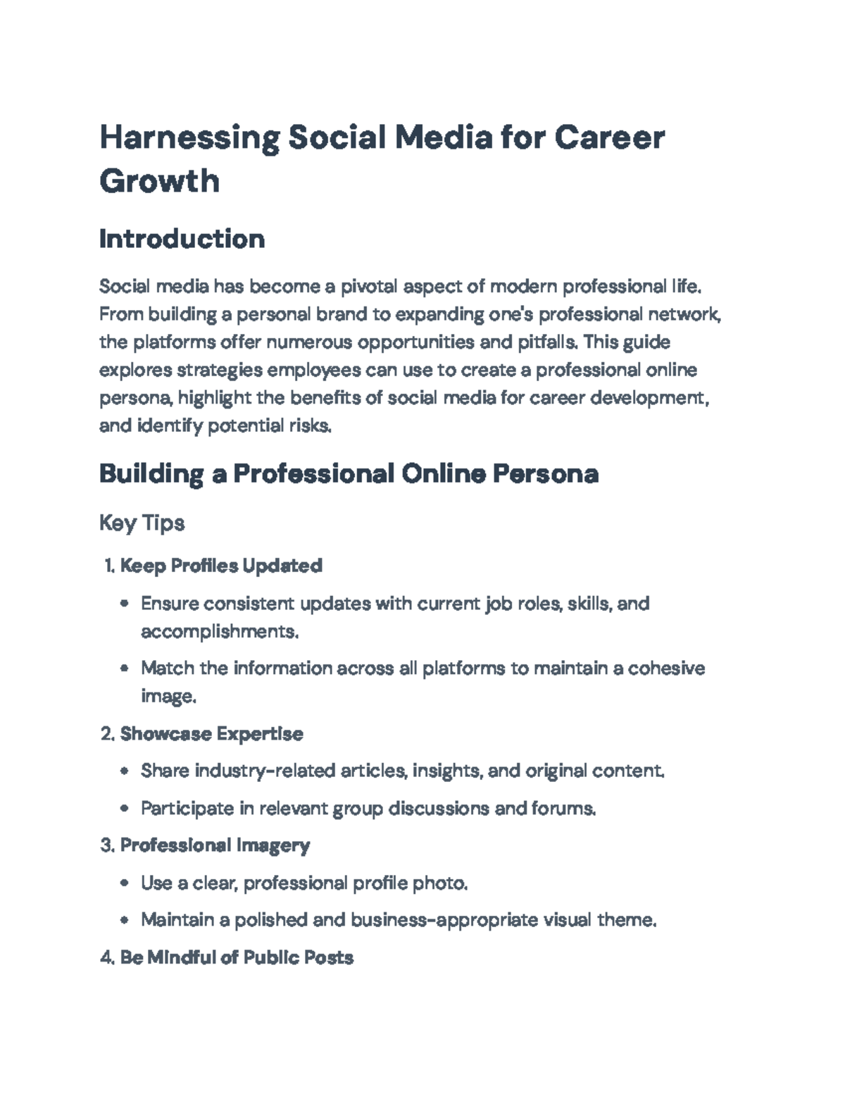 Harnessing Social Media for Career Growth Strategies and Risks ...