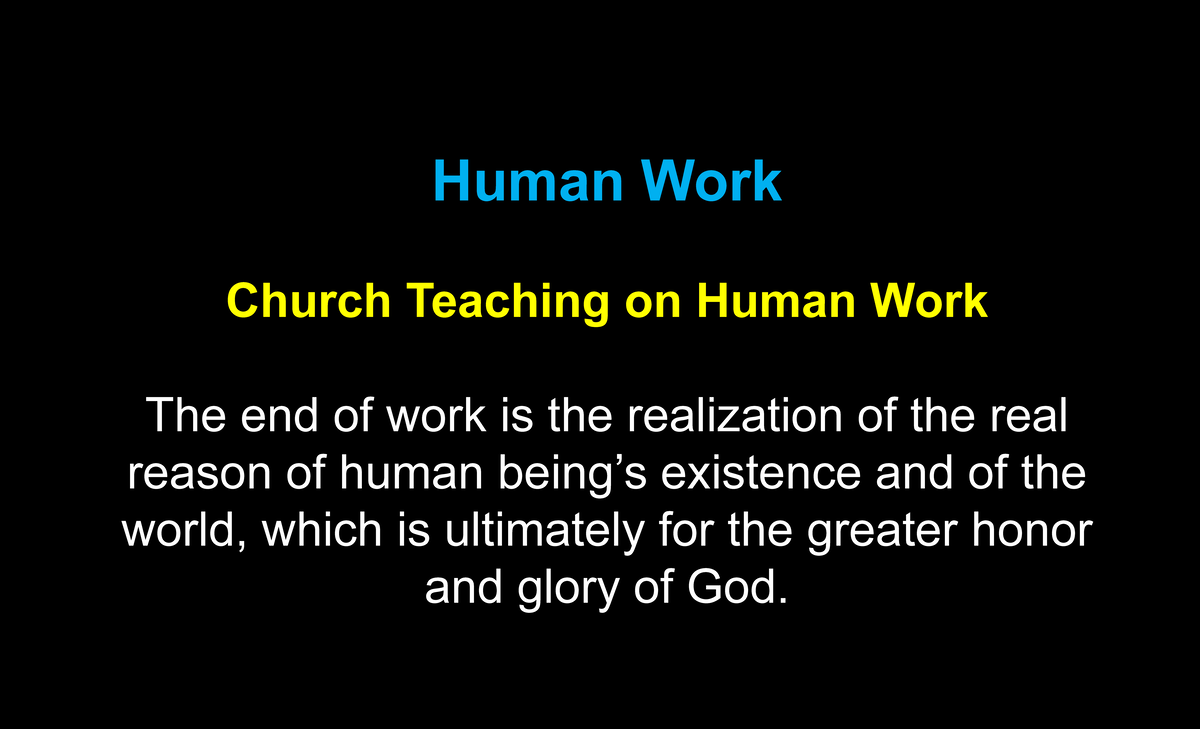 REED004-Lesson 8 - Human Work and Church Teaching Overview - Studocu