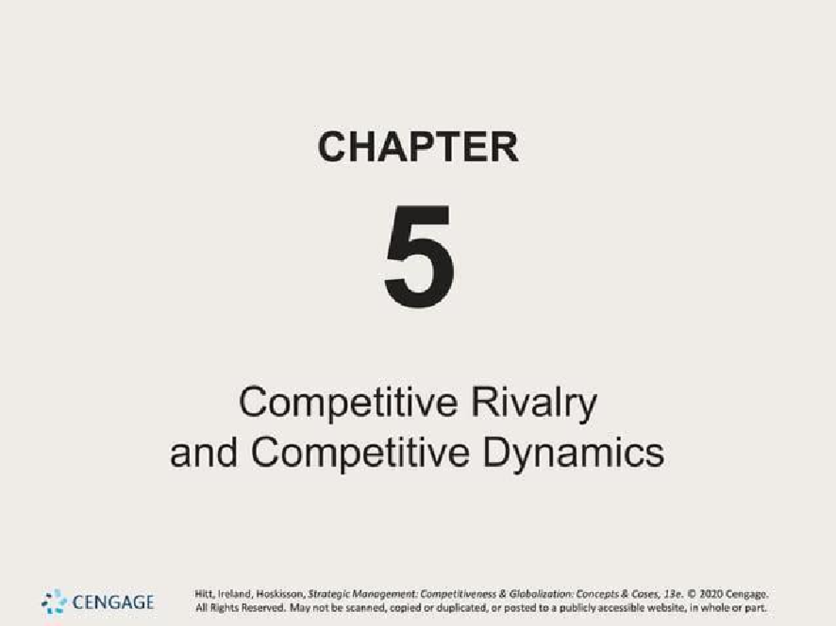 CH 5: Competitive Rivalry and Dynamics - Lecture Notes - Studocu