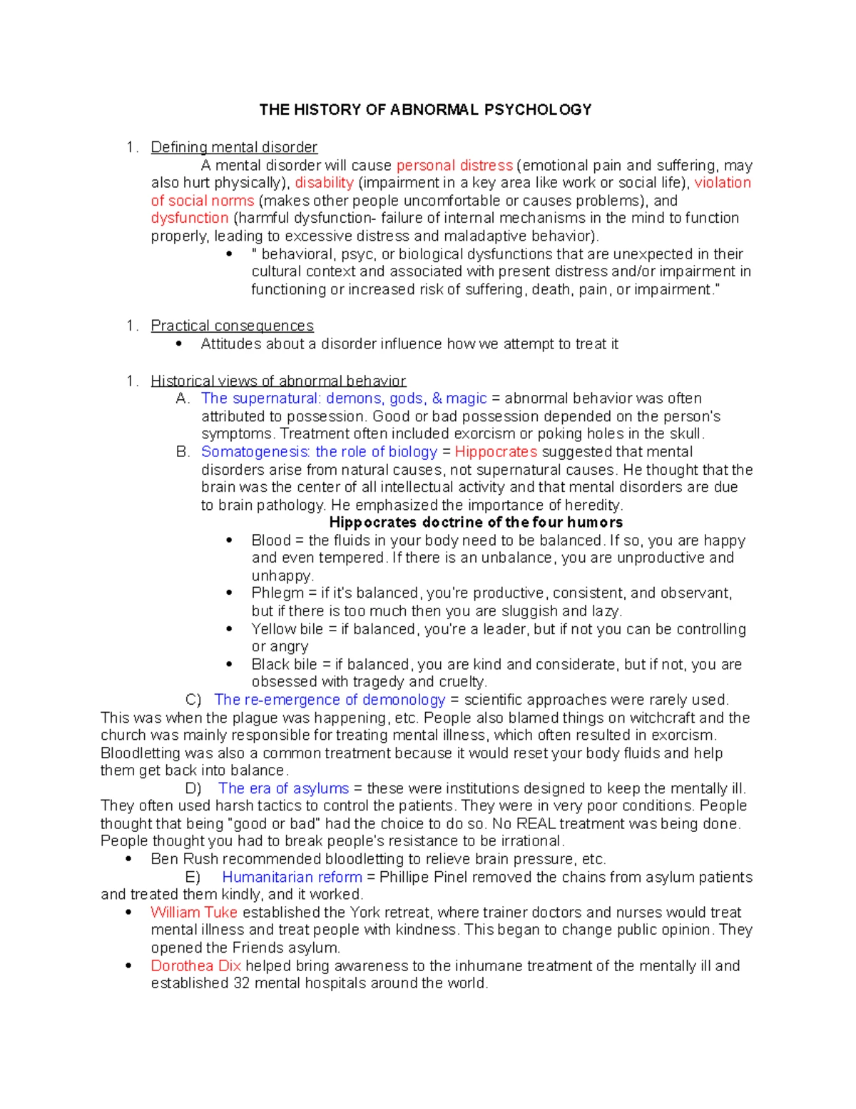 Abnormal Psychology Exam 3 Study Notes: Stress & Anxiety Disorders ...