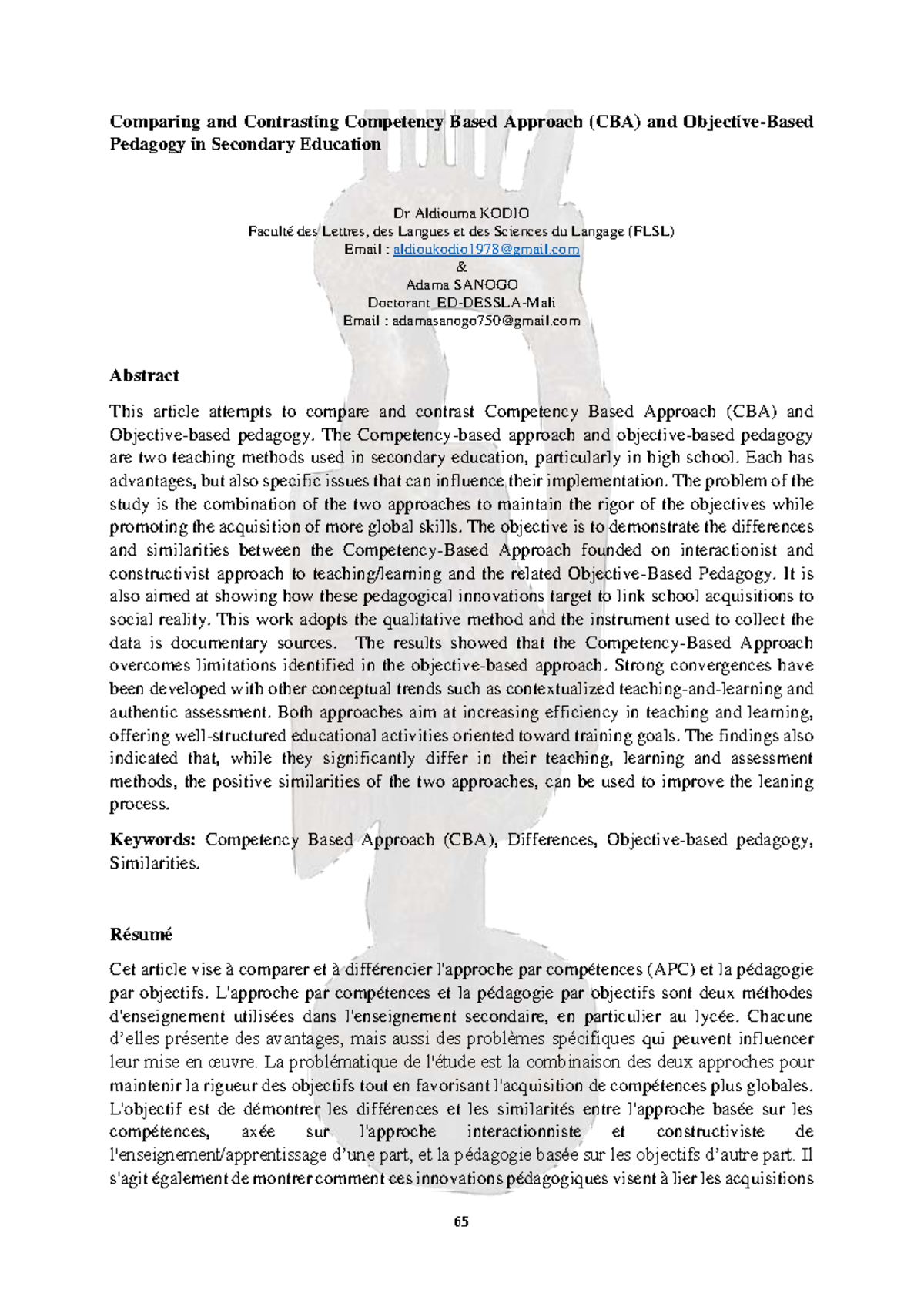 CBA vs Pedagogy in Secondary Education: A Comparative Study (AFJ) - Studocu