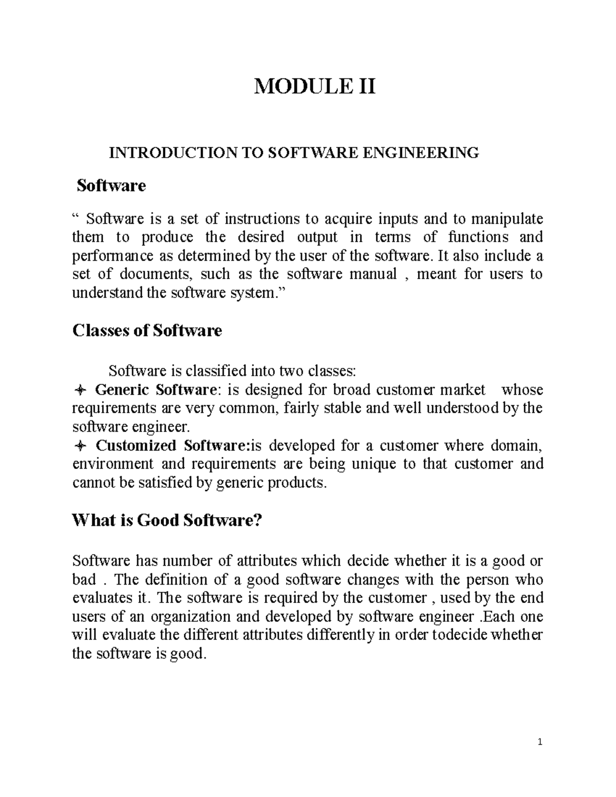 Module II - Intro to Software Engineering: Concepts & Practices - Studocu