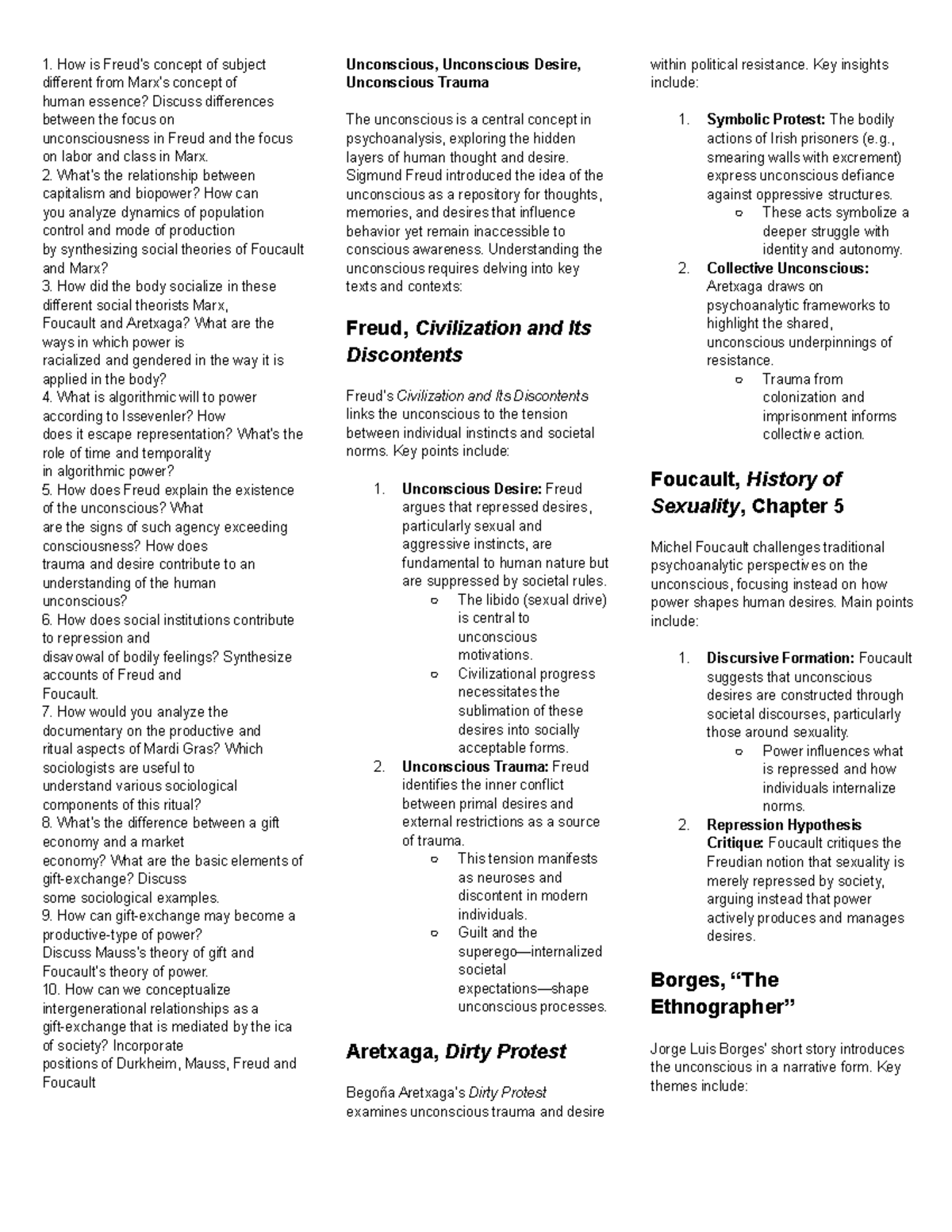 Socio 101 Final Exam - Key Concepts Cheat Sheet - Studocu