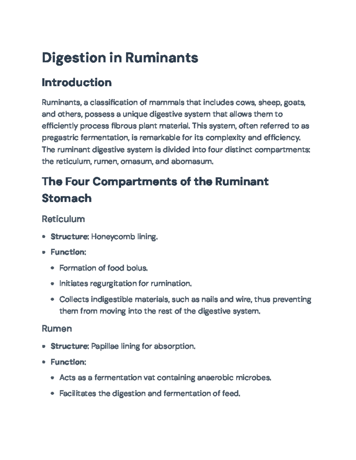 Ruminant Digestion Processes: Understanding the Unique Digestive System ...