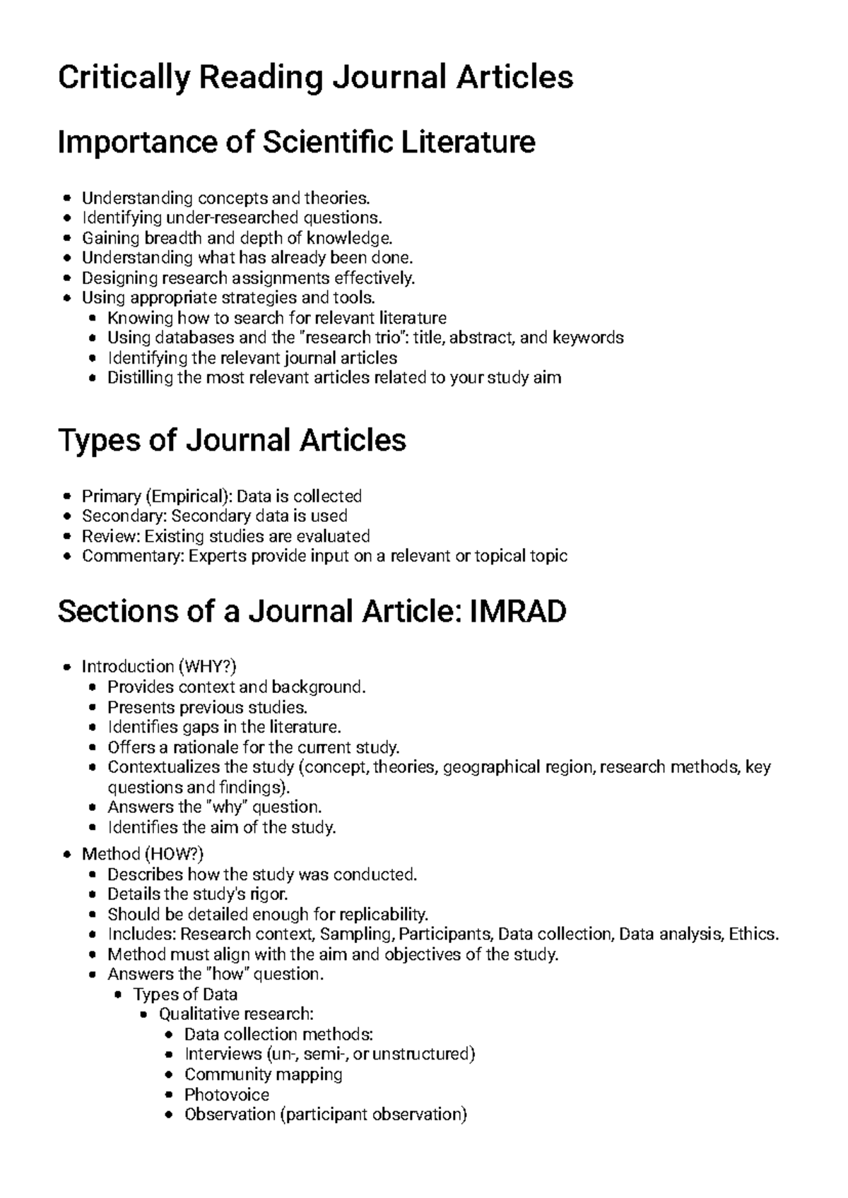 Critically Reading Journal Articles: Study Guide for Effective Research ...