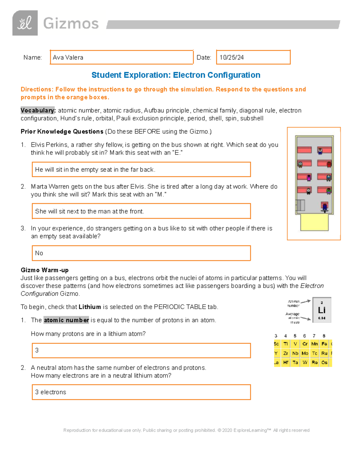 Gizmo Student Exploration: Electron Configuration Guide - Studocu