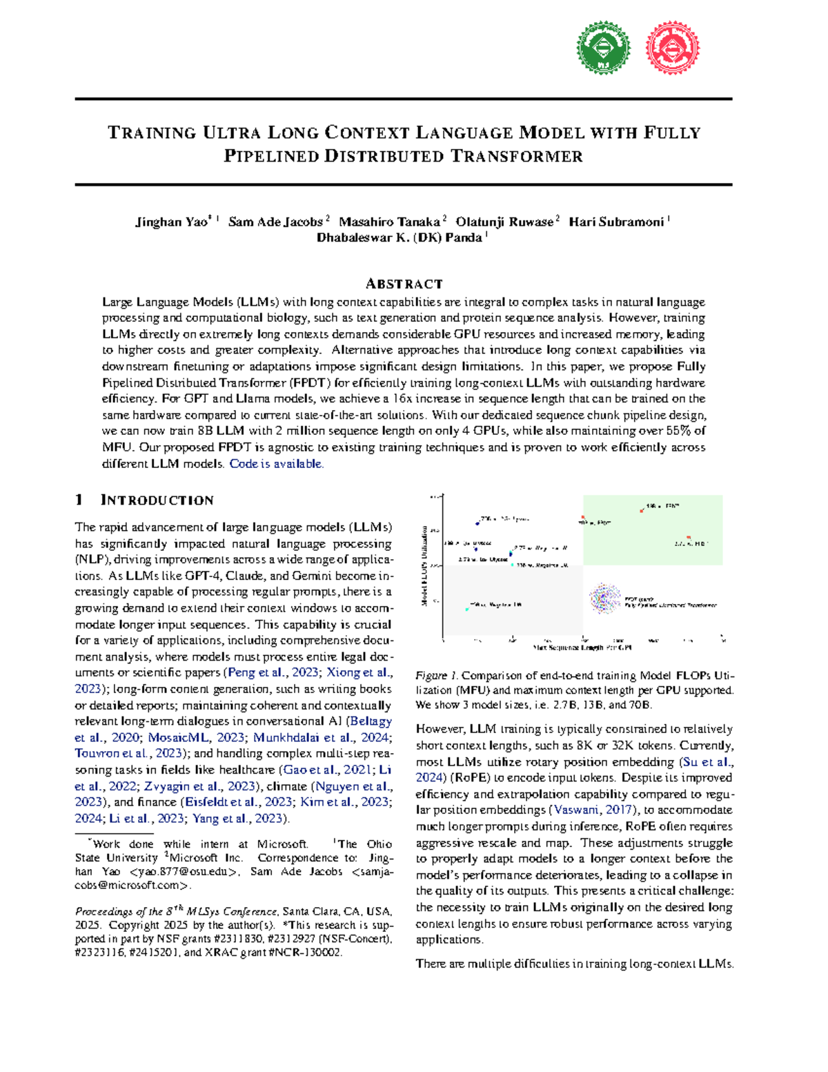 MLSys 2025: Training Ultra Long Context Language Model with Fully ...