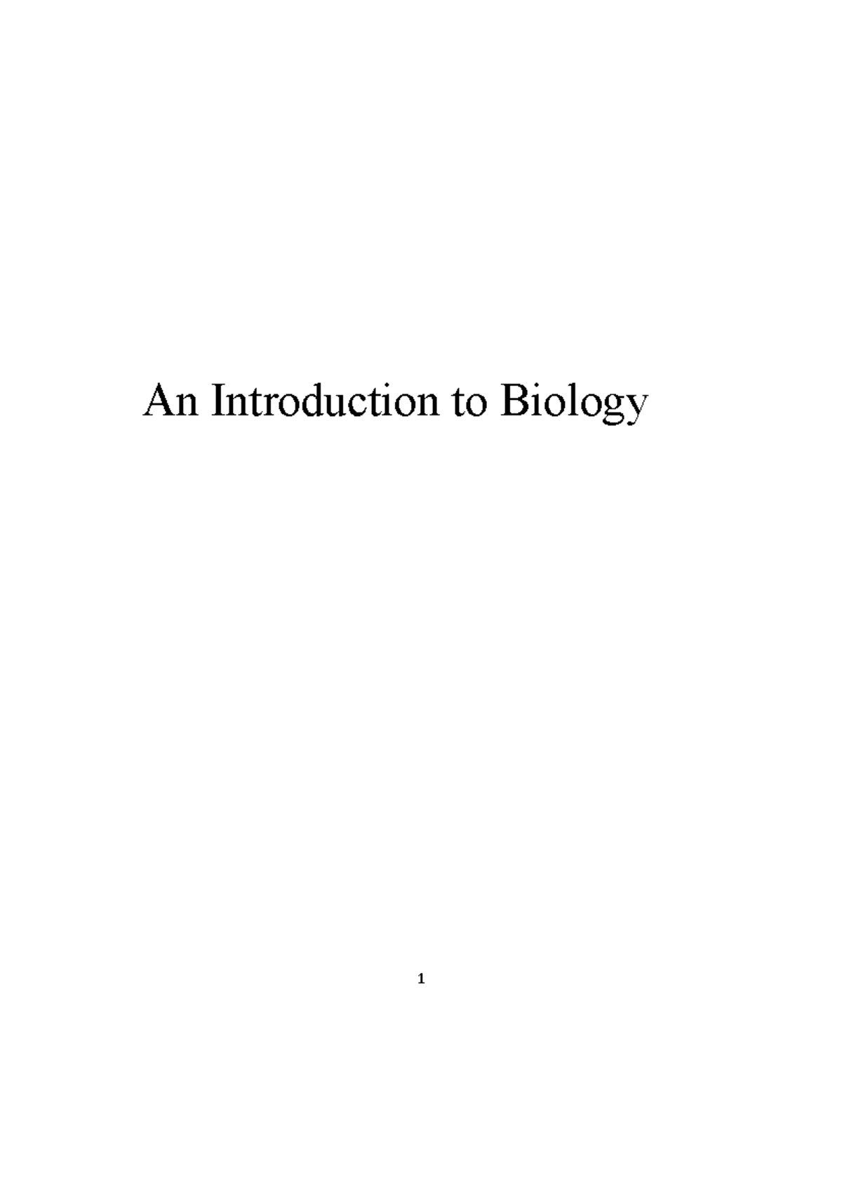 Biology 1: Introductory Notes on Evolution, Cells, and Life - Studocu