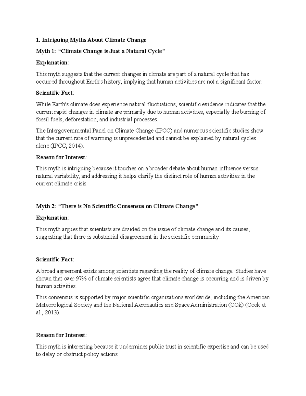 Learning Journal Unit 6 (ENVS 1301) - Intriguing Myths About Climate ...