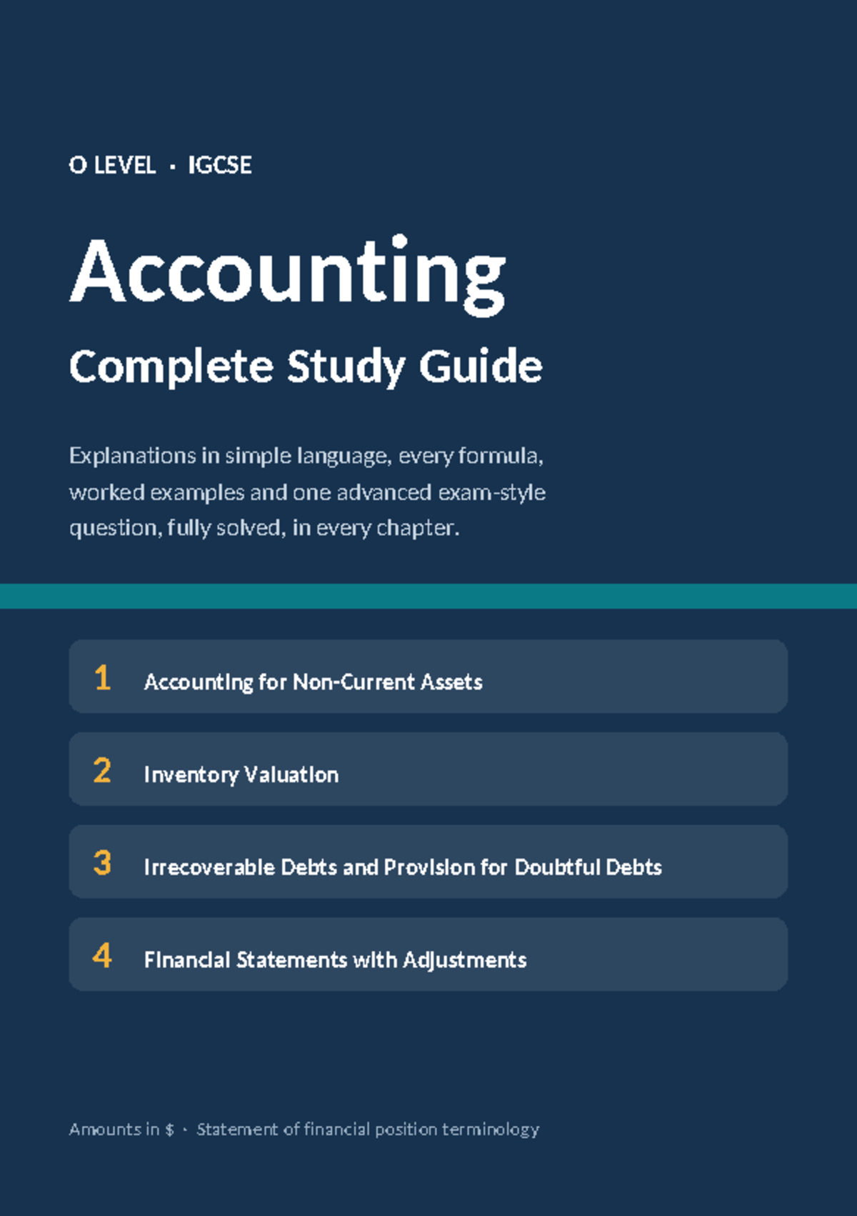 O Level IGCSE Accounting Study Guide: Comprehensive Concepts & Examples ...
