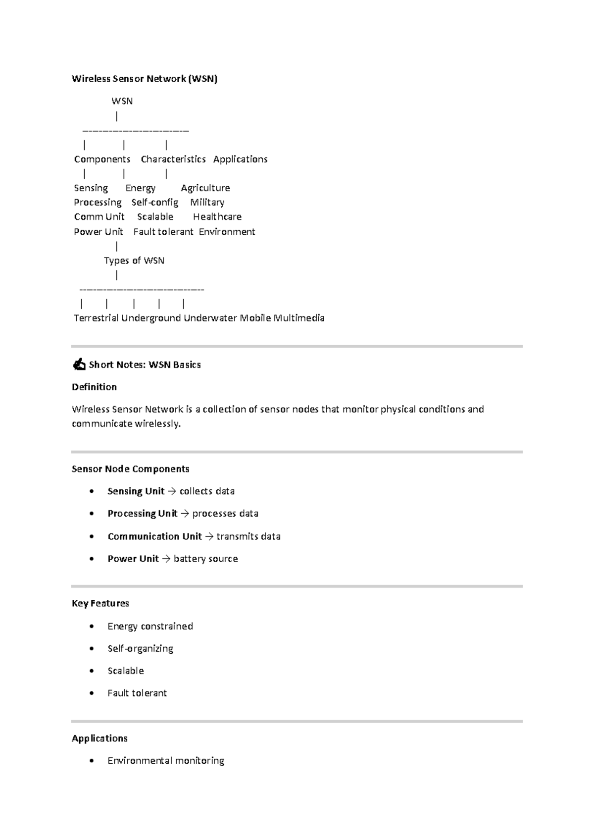 Ad Hoc Wireless Sensor Networks (WSN) - 4th Unit Notes - Studocu