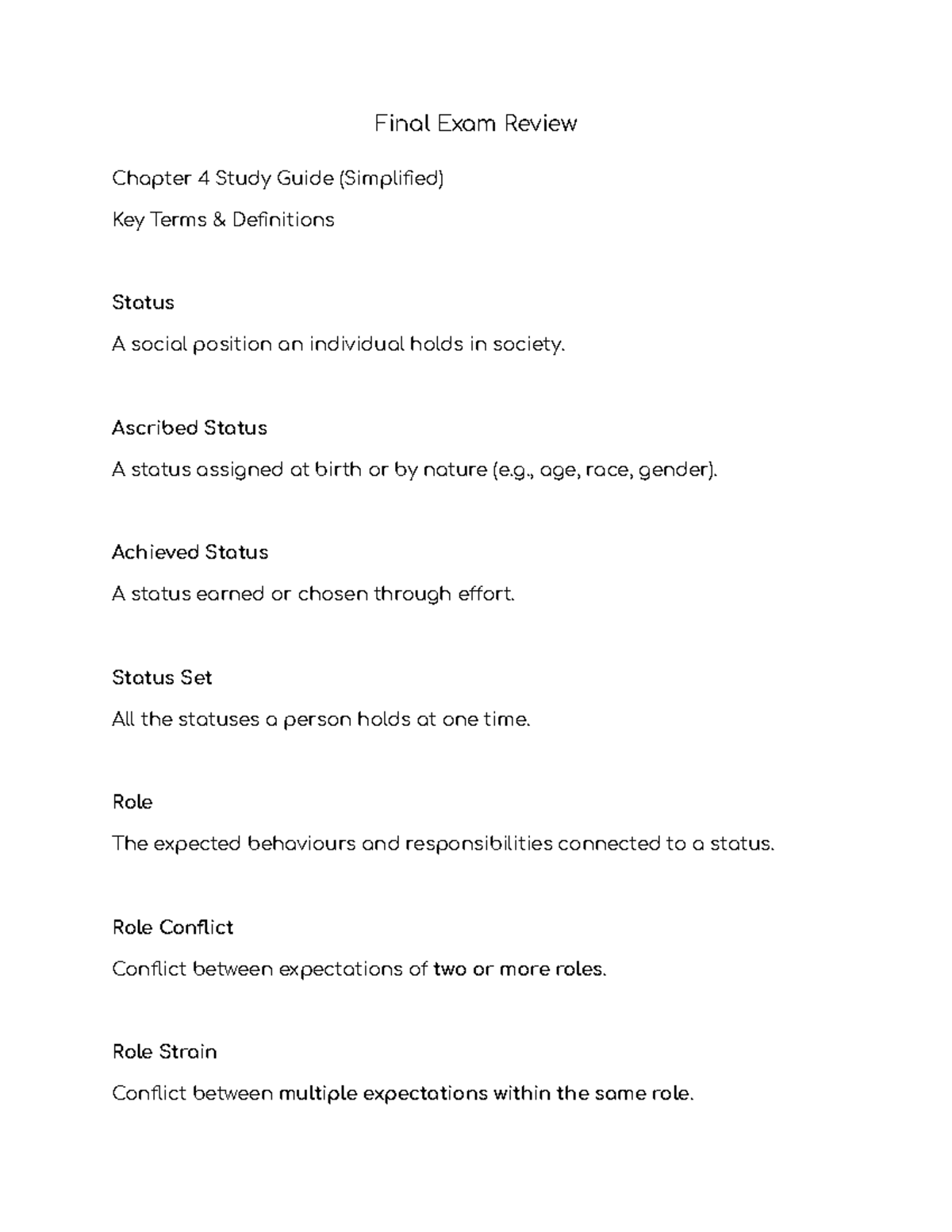 Final Exam Review: Chapters 4, 6, 7, 8, and 9 Study Guide - Studocu