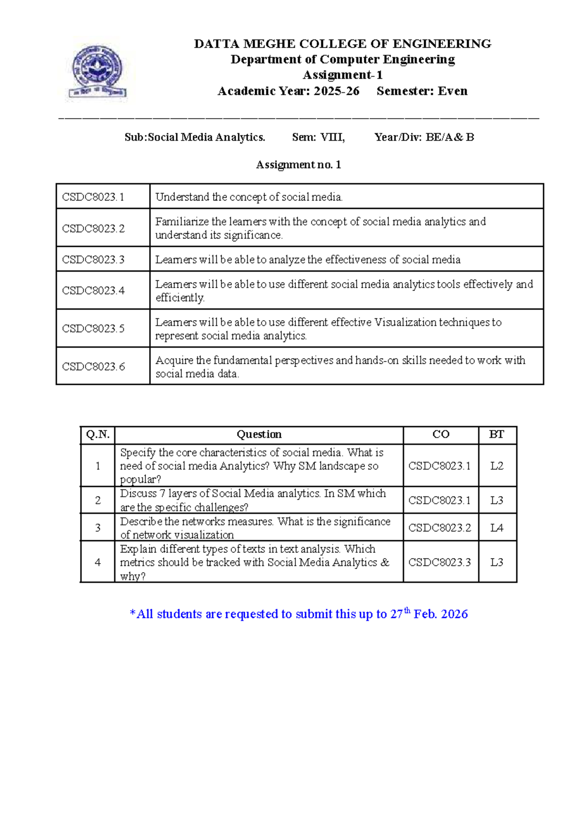 CSDC8023 Assignment 1: Understanding Social Media Analytics - Studocu
