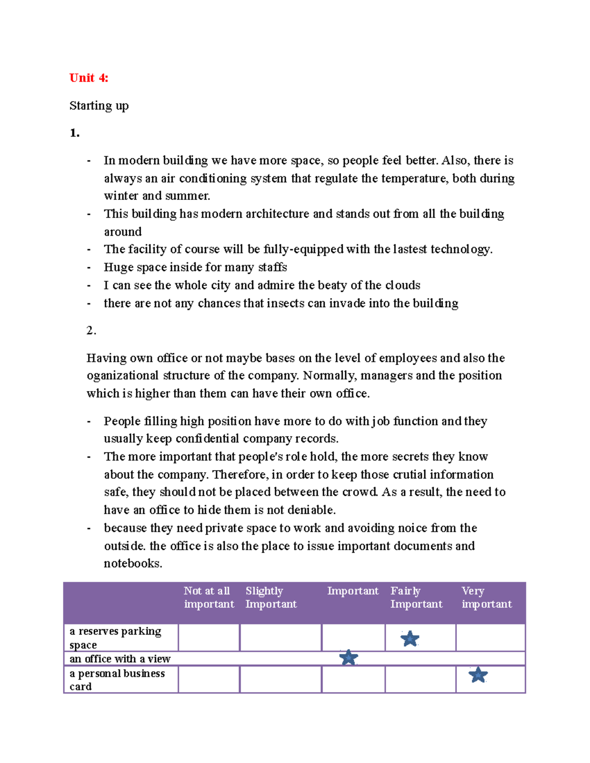 Unit 4 - Lecture notes 1 - Unit 4: Starting up 1. - In modern building ...