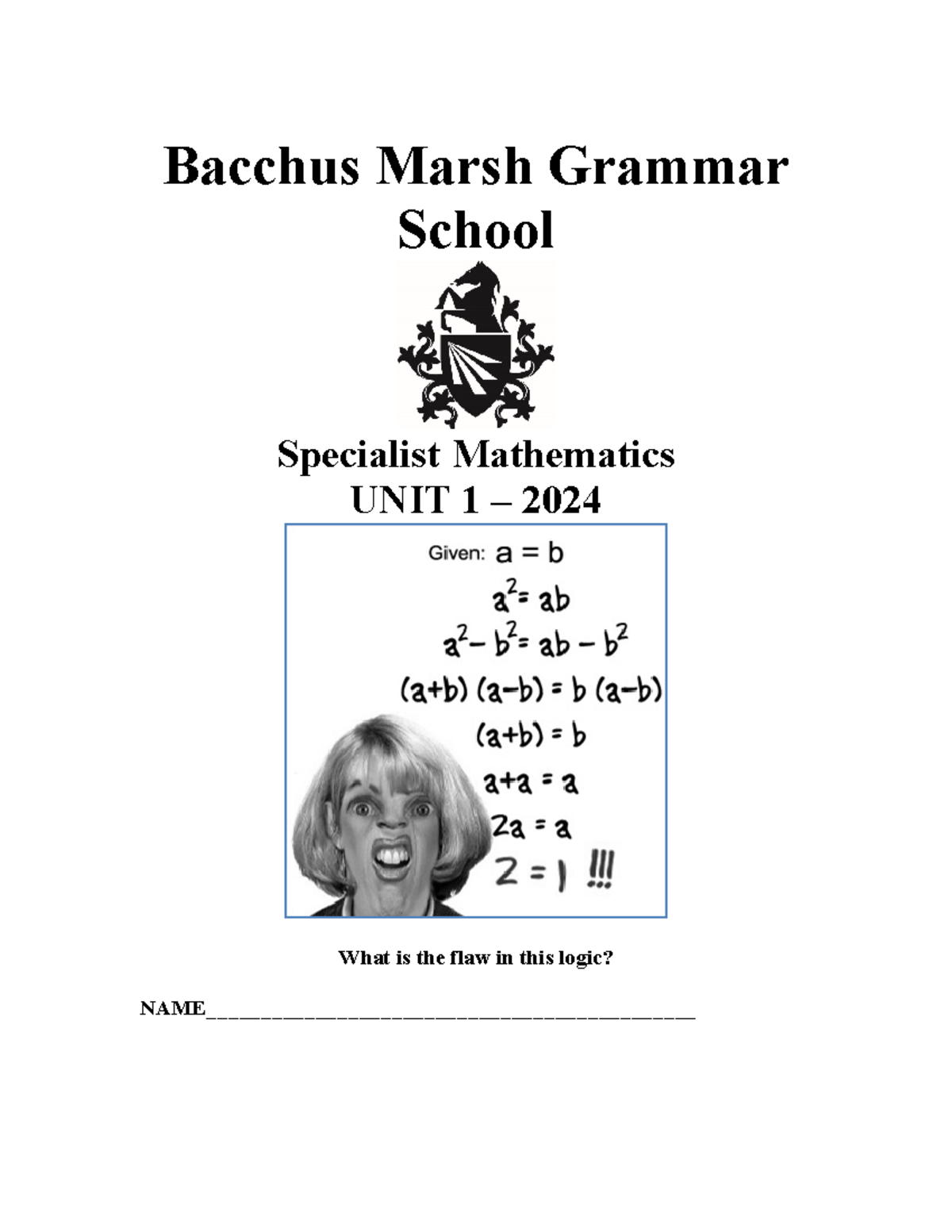 Specialist Mathematics UNIT 1 2024: Practice Questions & Notes - Studocu