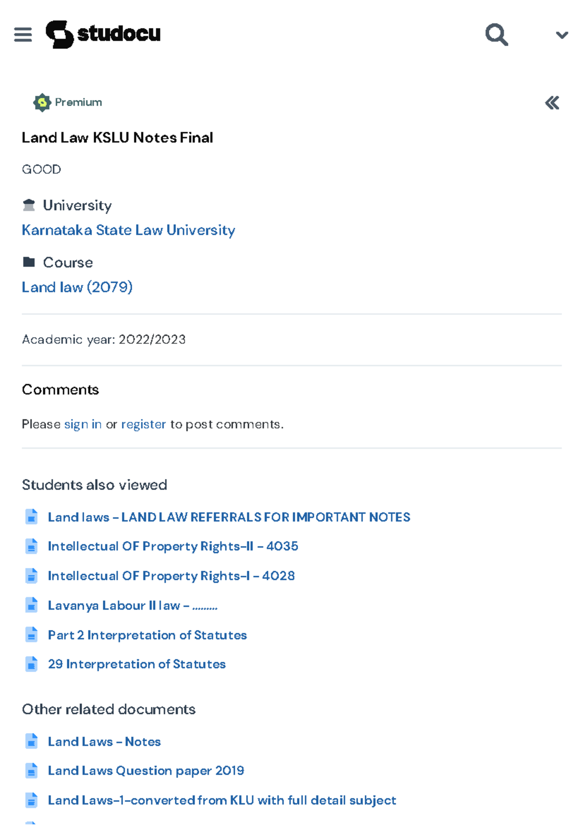 Land Law KSLU Final Exam Notes Compilation (2079) - Studocu