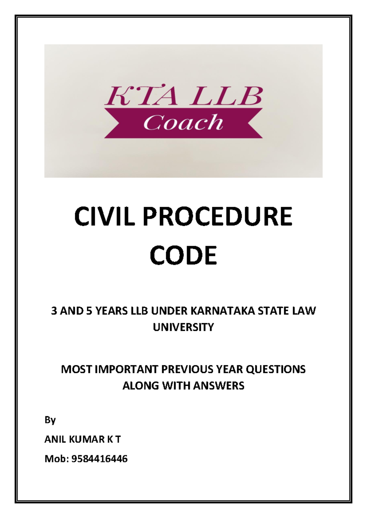 KSLU Civil Procedure Code Notes: Essential Quiz and Exam Prep - Studocu