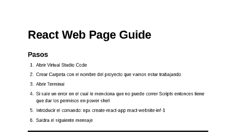 React Web Page Guide (Part 2) - Step-by-Step Instructions - Studocu