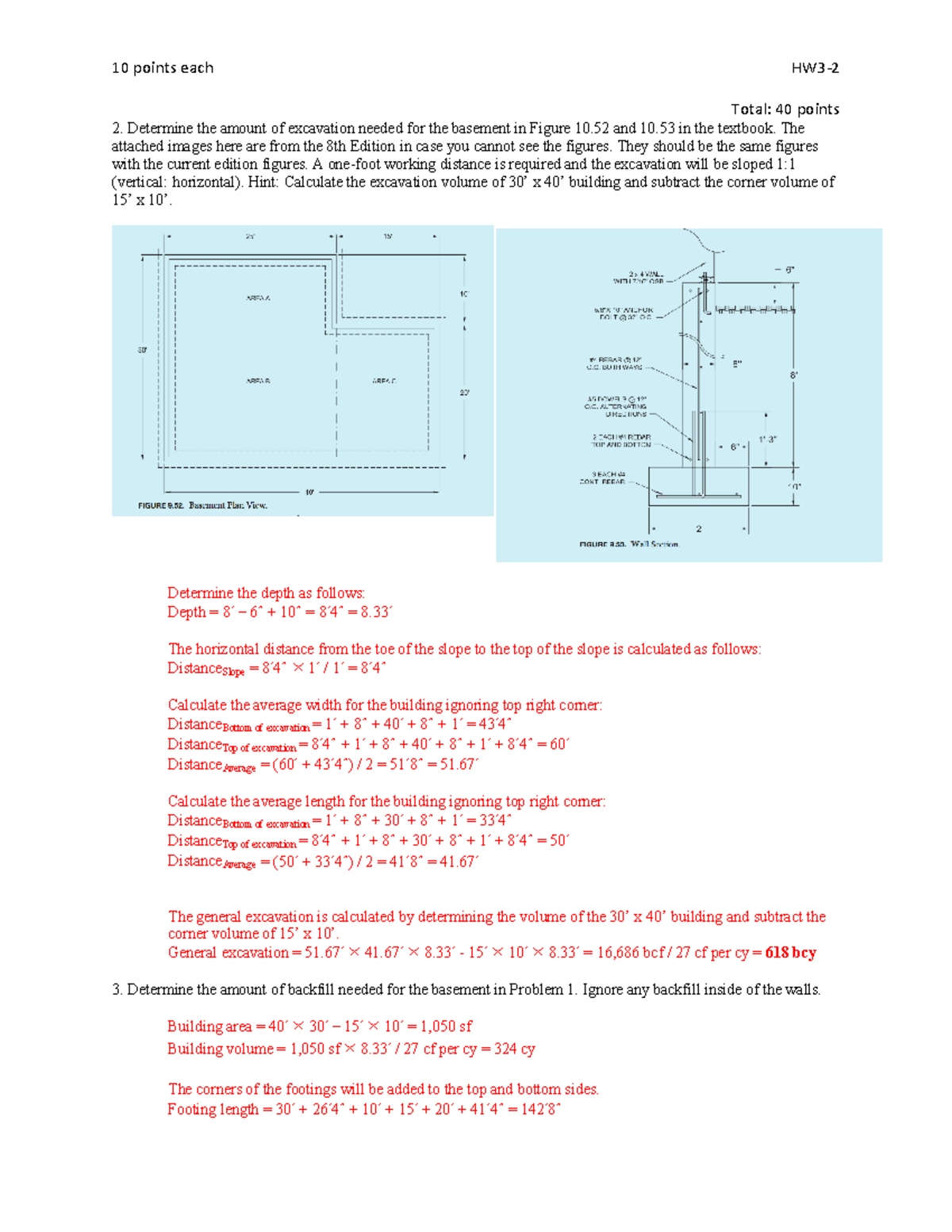 BCT2770 HW3-2 Fall 2023 Excavation & Backfill Calculations - Studocu
