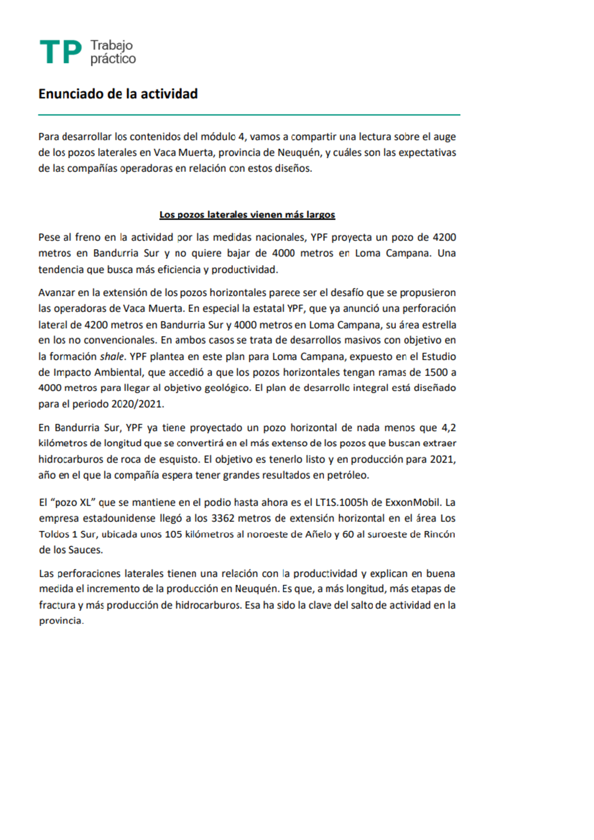 THI001 Informe de Perforación TP4 al 95% de Avance - Studocu
