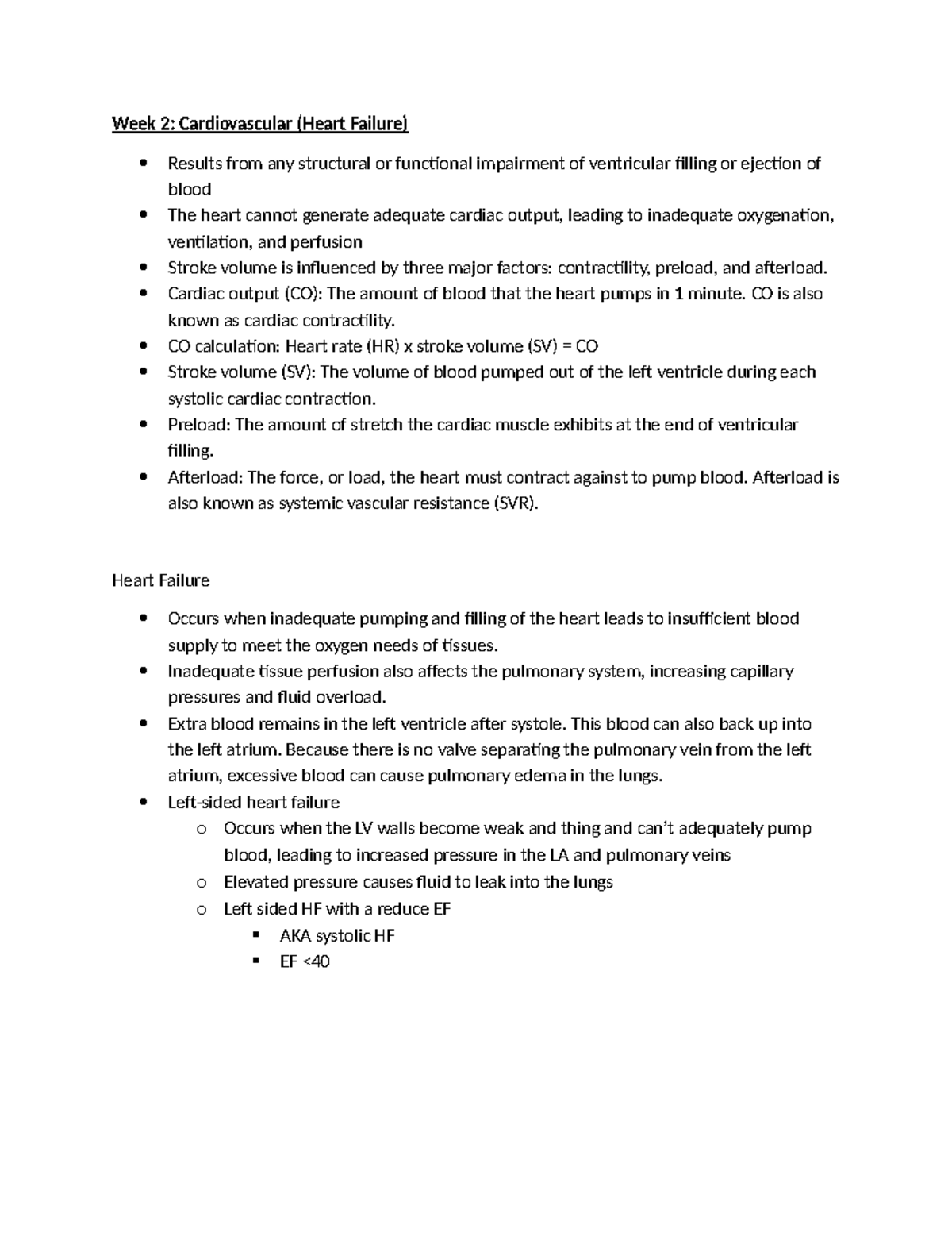 Week 2: Cardiology Lecture on Heart Failure Mechanisms and Management ...