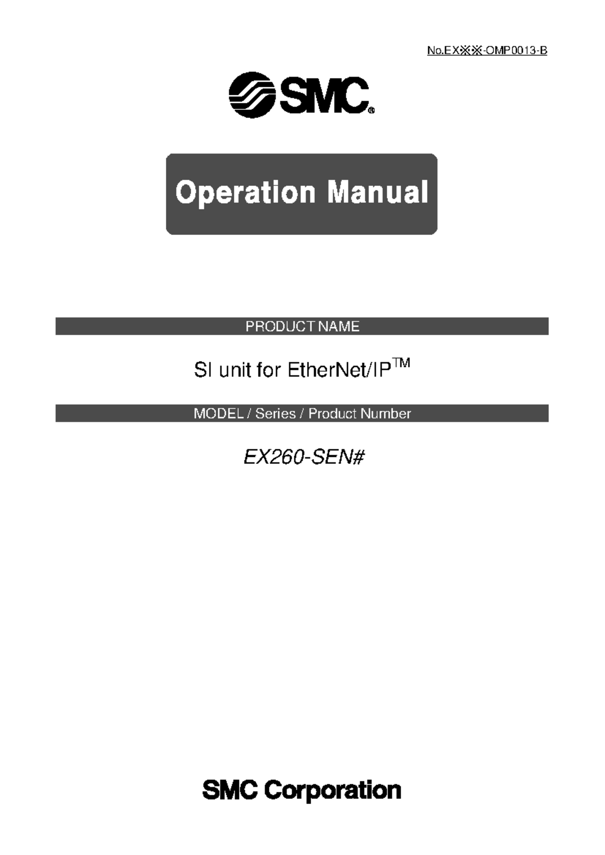 EX260-OMP0013_SMC Manual: Installation, Setup, and Maintenance Guide ...
