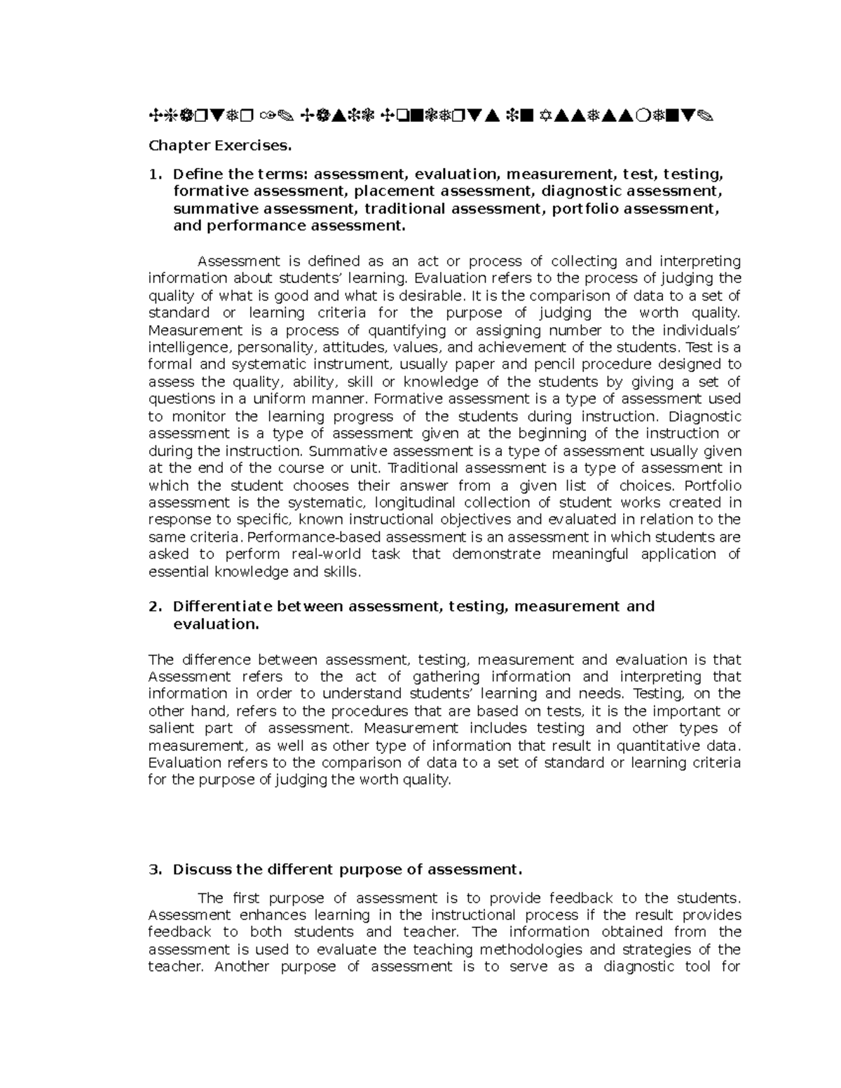 Prof Ed 7 - Chapter Notes on Assessment and Evaluation Techniques - Studocu