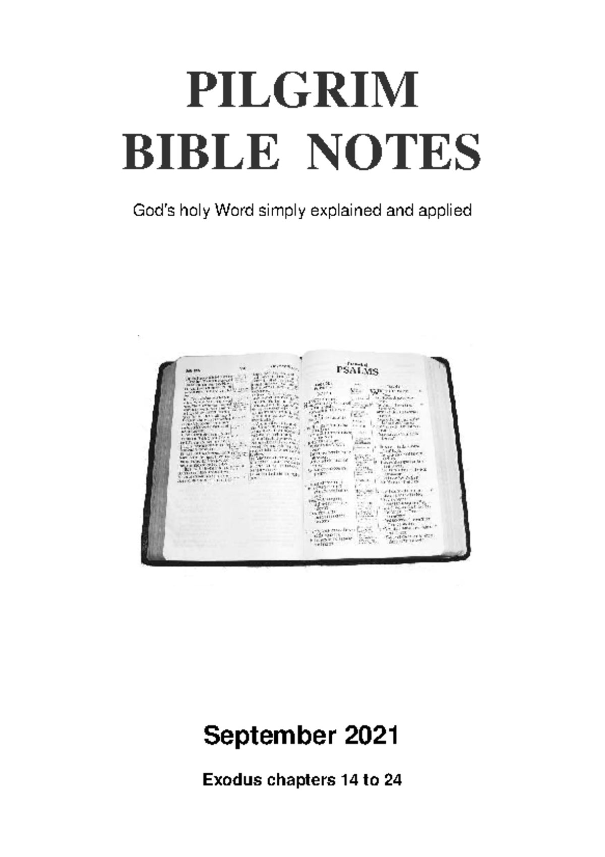 PILGRIM BIBLE NOTES: Exodus Chapters 14-24 Explained (Sept 2021) - Studocu