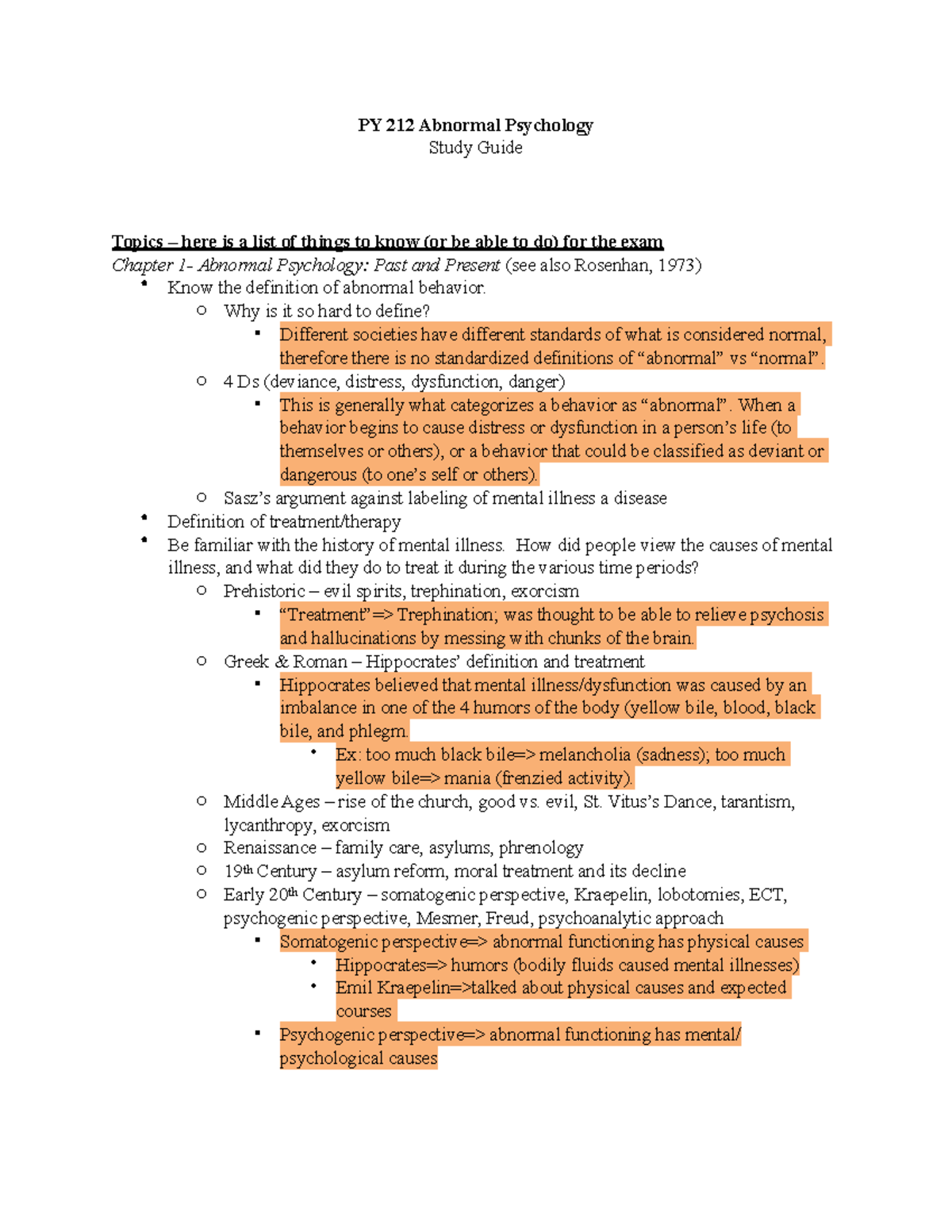 PY 212 Study Guide: Key Concepts Across All Chapters - Studocu