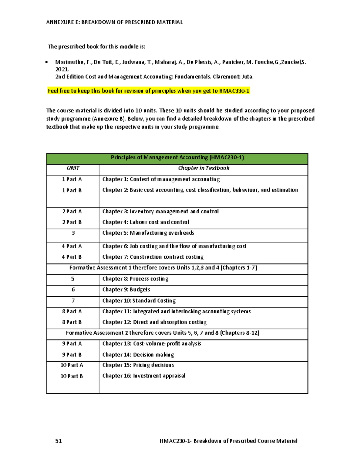 Course Breakdown: Taxation Units Overview & Prescribed Materials - Studocu