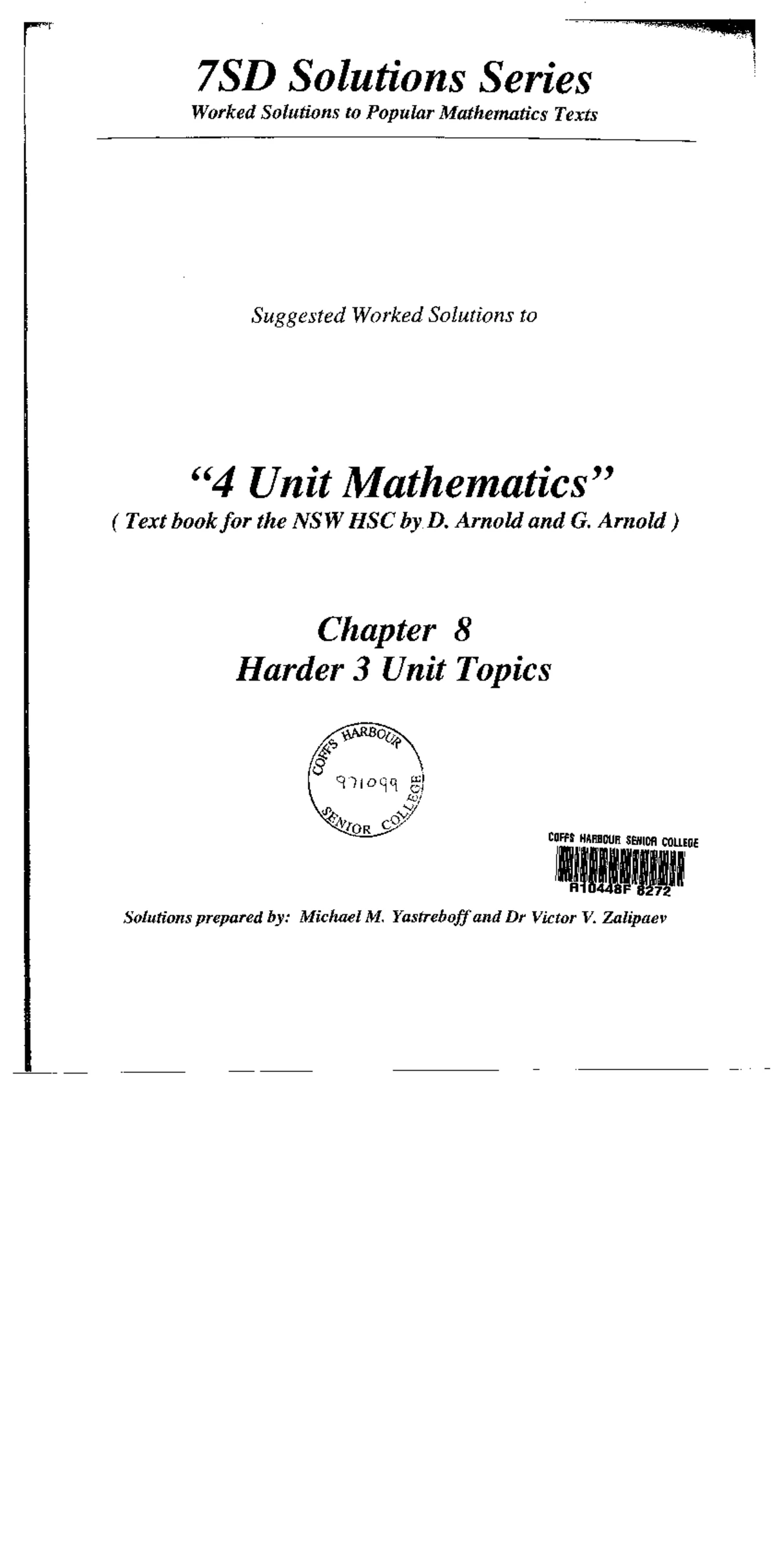 7SD Specimen Papers Solutions for Popular Mathematics Texts - Studocu