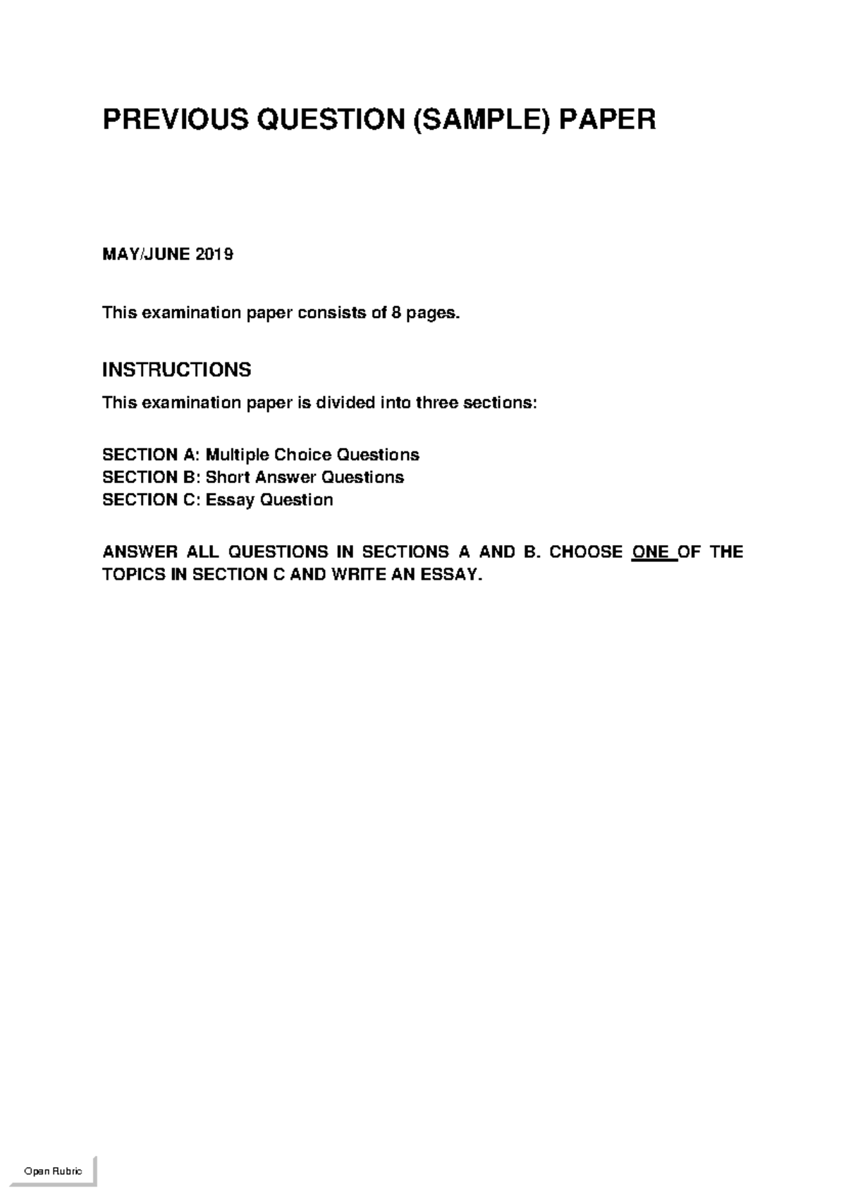 ENG1503 Sample Question Paper 2019: Bullying and Cyberbullying Analysis ...