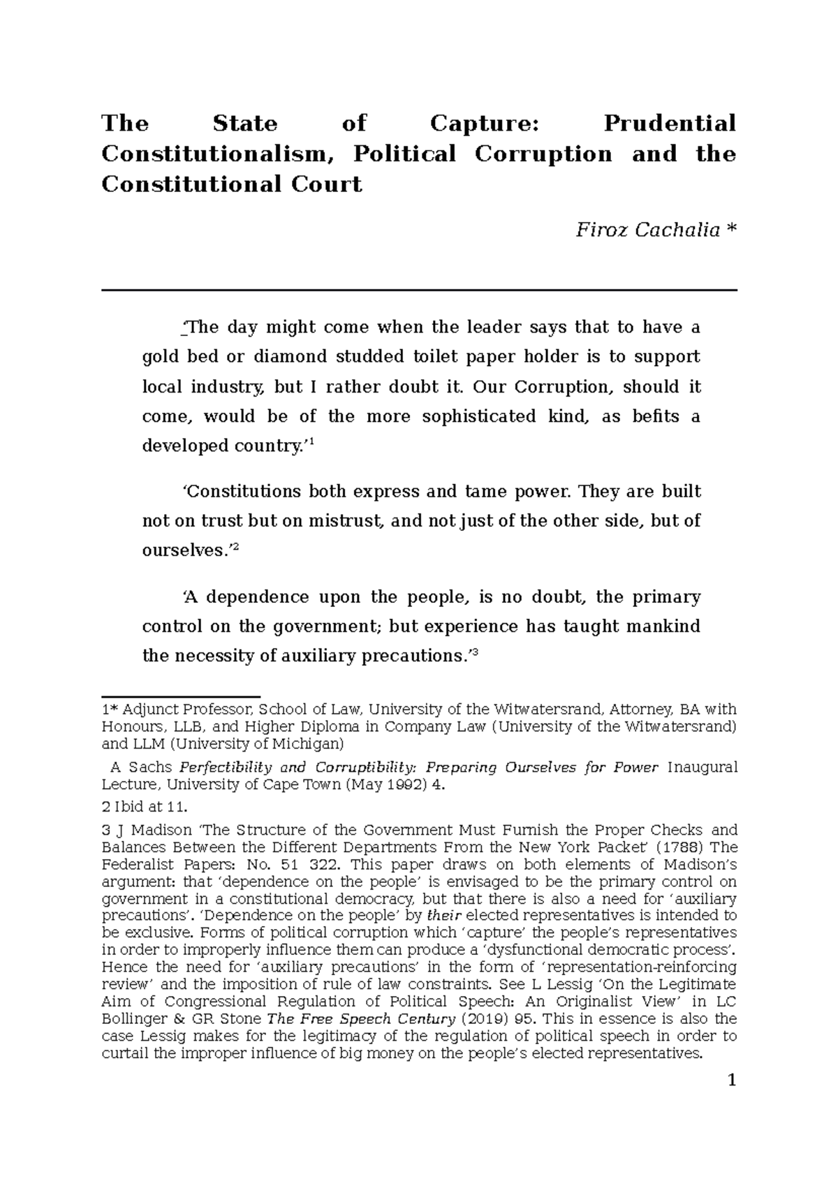 The State of Capture - Our Corruption, should it come, would be of the ...