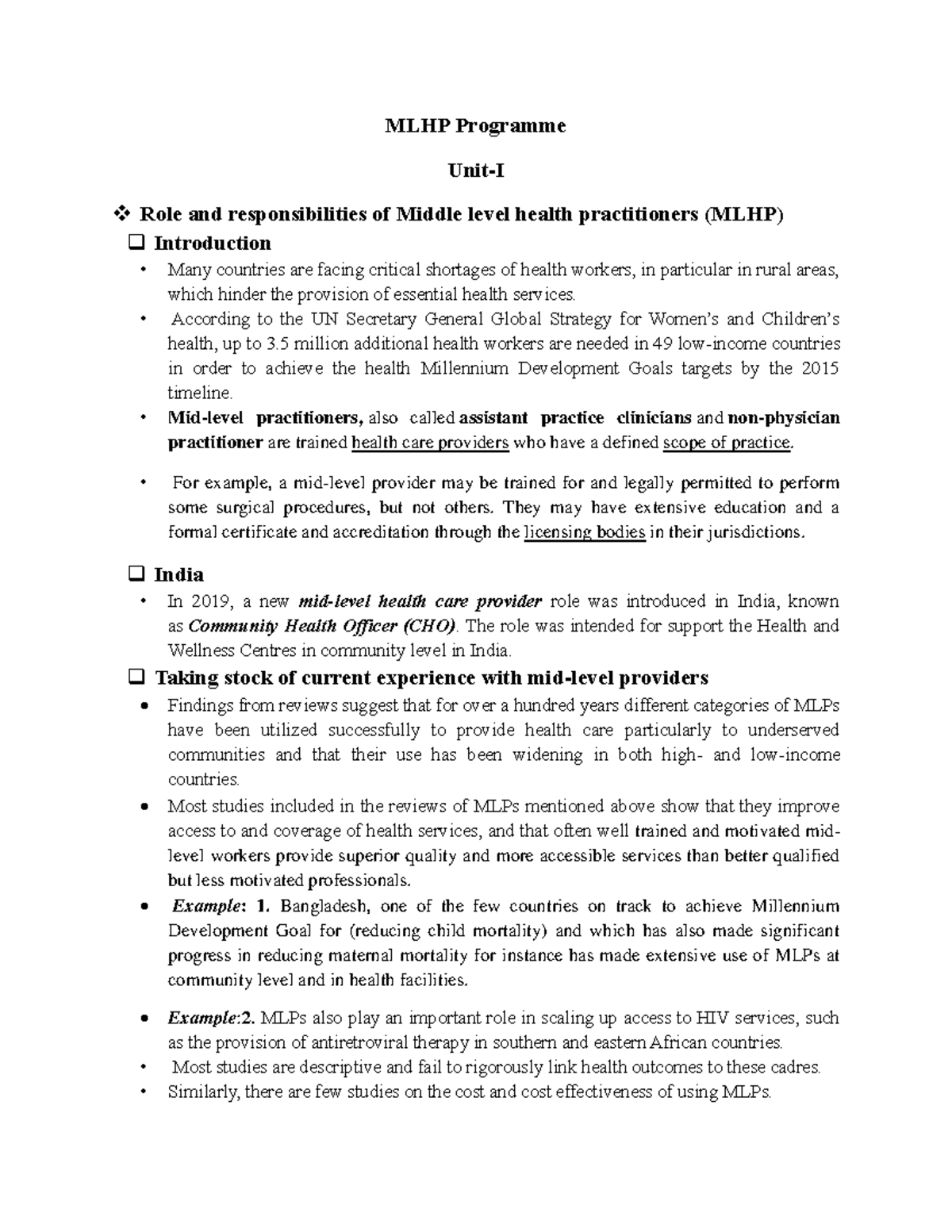 MLHP 14-10-22 - Roles & Responsibilities of Mid-Level Health ...